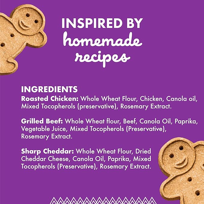Buddy Biscuits 16 oz. Box of Crunchy Dog Treats Made with Assorted Flavors of Roasted Chicken, Grilled Beef, and Sharp Cheddar (Pack of 2)