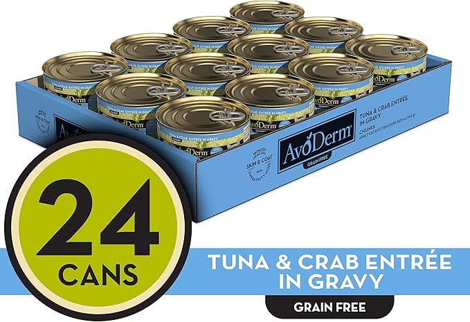 AvoDerm Natural Tuna & Crab Entrée in Gravy - Grain Free Wet Canned Cat Food 5 oz