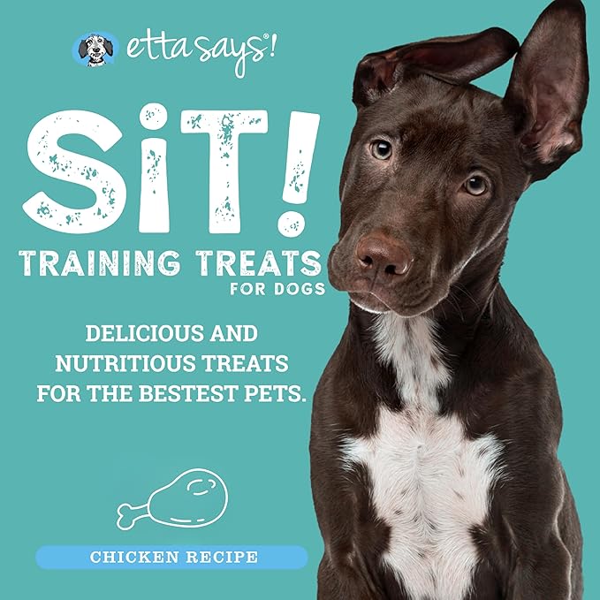 etta says! Sit Training Treats - All Natural Chicken Soft Treats for Dogs - Made in The USA - Soft & Chewy for Small, Medium & Large Dogs or Puppies - 2 Pack