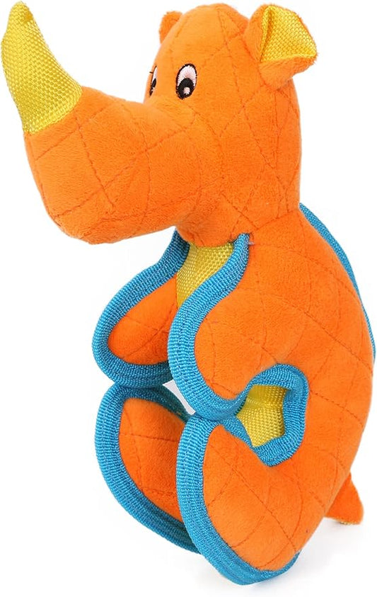 Pet Life ® Cartoon Funimal Plush Animal Squeak Chew Tug Dog Toy