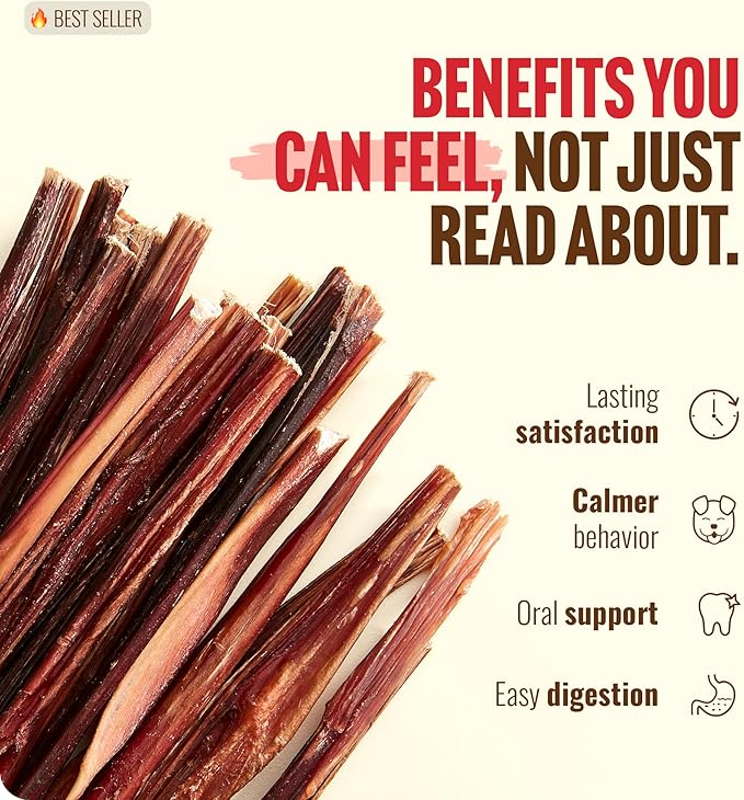 Natural Farm Pixie Bully Sticks (10 Inch, 12 Pack), Pet Pizzle Chew, Extra-Thin Pet Treats - Grain-Free, High Protein, Best Rawhide Alternative for Small, Puppies or Senior Dogs