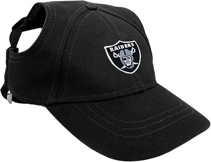 Littlearth NFL Las Vegas Raiders Pet Baseball Hat, Team Color, Large