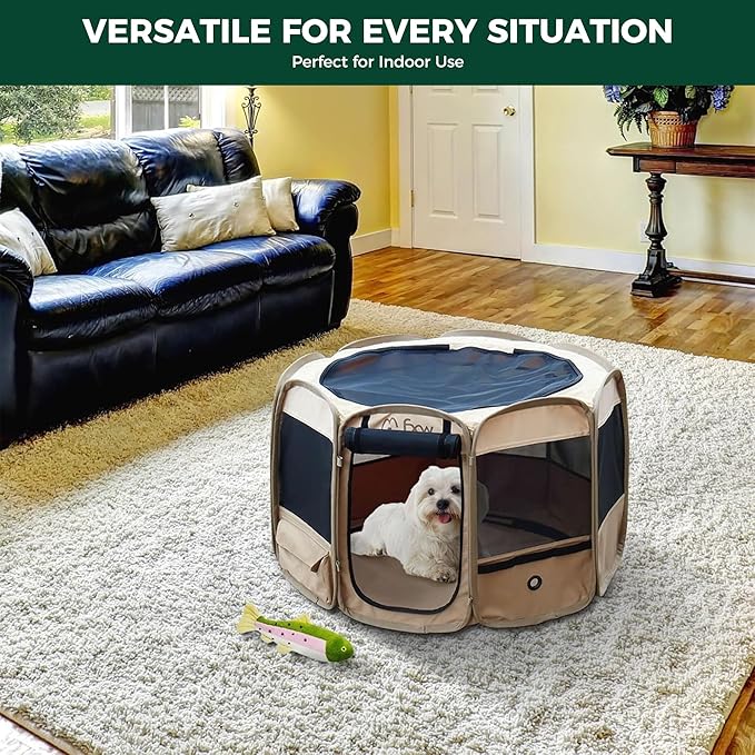 FXW Gotent Unleashed Dog Playpen Designed for Indoor/Outdoor/Travel Use, Suitable for Puppy and Small Dogs, Portable & Foldable, 36 inch│Patent Pending