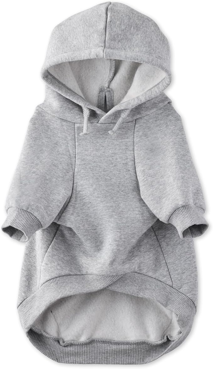 Pet Passion Rocky II - The Extra Comfy Hoodie, Organic Cotton and Recycled Poly Dog Hoodie Pet Coat Sweater for Small, Medium, Large Dogs, Heather Gray, X-Large