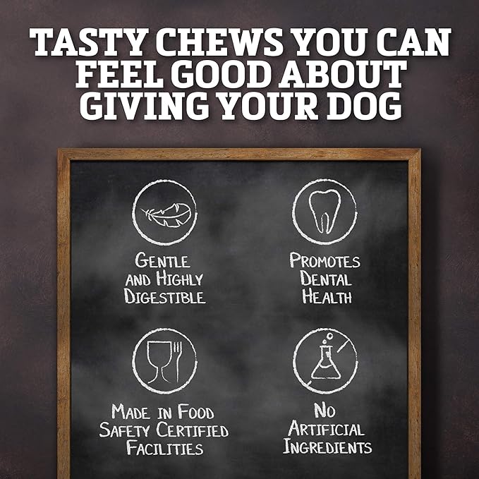 Buffalo Range Rawhide-Free Dog Treats – Braided Jerky Chews Made with Grass-Fed Buffalo – Hickory Smoked Flavor High Protein Dog Chews – Natural Rawhide Alternative Treat – 10 Count
