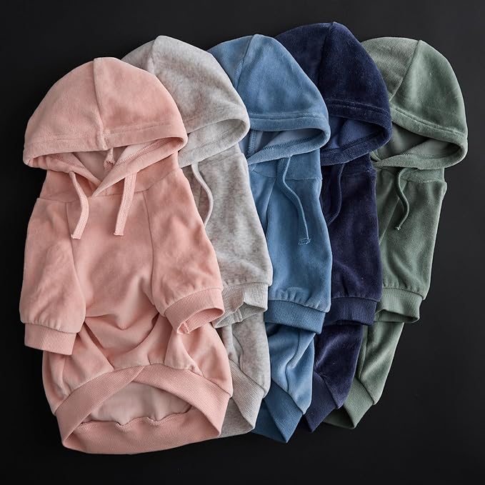 Pet Passion Cooper II Organic Cotton Velour Dog Hoodie Pet Coat for Small, Medium and Large Dogs, Light Heather Gray, XXX-Small (up to 5lbs)