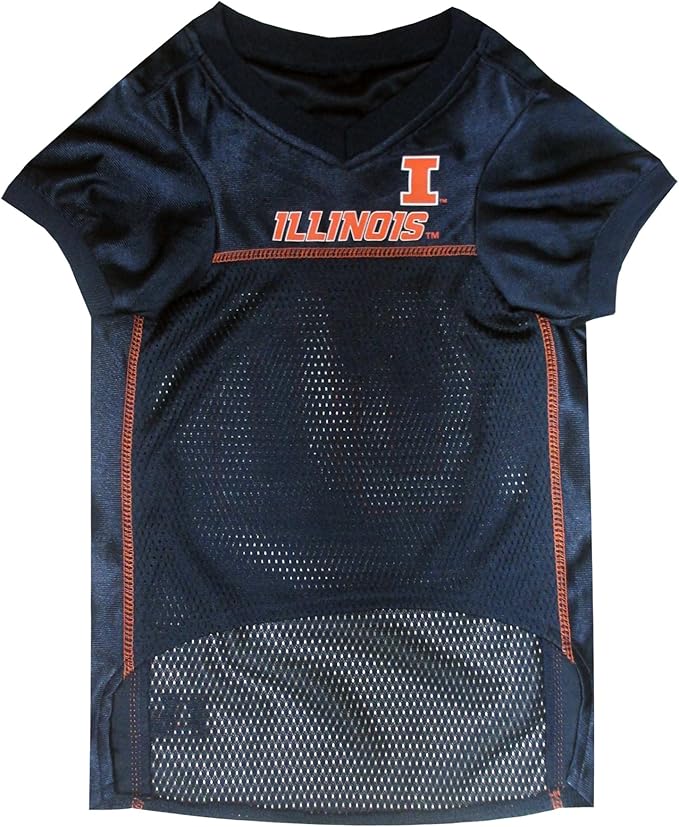 Pets First NCAA College Illinois Fighting Illini Mesh Jersey for DOGS & CATS, X-Small.Licensed Dog Jersey with your Favorite Football/Basketball College Team