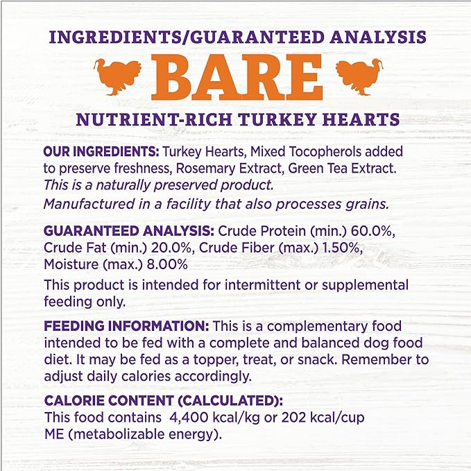 Wellness Bowl Boosters Bare,Dog Food Topper for Small,Medium,& Large Breeds,Grain Free,Natural,Freeze Dried,Turkey,4 Ounce Bag,(Pack of 2)