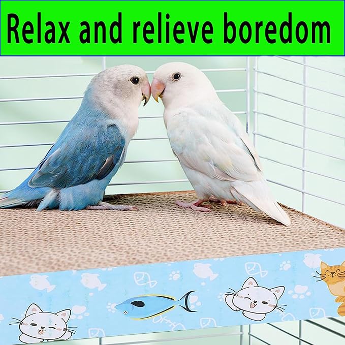 2Pcs 12.4in Large Paper Bird Toys, Bird Platform, Parrot Toy, Help Birds Clean Beak, Release Stress, Reduce Boredom - Suitable for Macaws, Small Parakeets, and Other Small to Medium-Sized Pet Birds