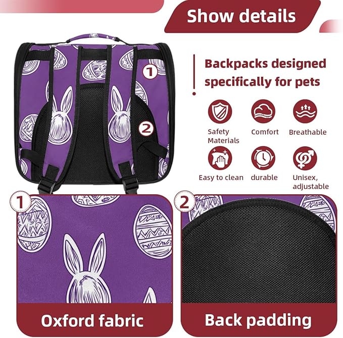 Rabbits Easter Eggs (2) Pet Travel Carrier Soft Sided Portable Bag for Cats, Small Dogs, Kittens or Puppies