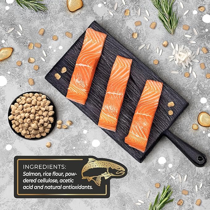 IKAI - Patagonian Salmon Flakes Cat Treats - 100% Natural Treats - Hypoallergenic, with Omega 3 & 6 for Healthy Skin & Glossy Coat, Oven-Baked, Grain-Free, No Added Salt - 3 Oz 12 Pack