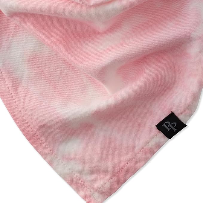 Pet Passion Bandit - THE PET Bandana 100% Organic Cotton Pet Bandanas Clothes for Small, Medium, Large Dogs, Pink Tie Dye, Extra Small/Small
