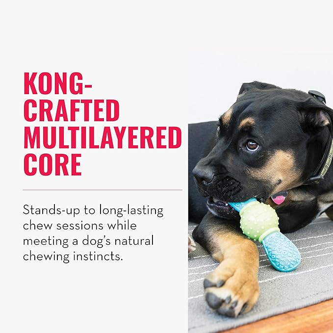 KONG CoreStrength Bow Tie Bone - Dog Dental Chew Toy - Durable, Multi-Layered Dog Toy for Enrichment Play & Dental Care - with Textured Body for Teeth Cleaning - for Medium/Large Dogs