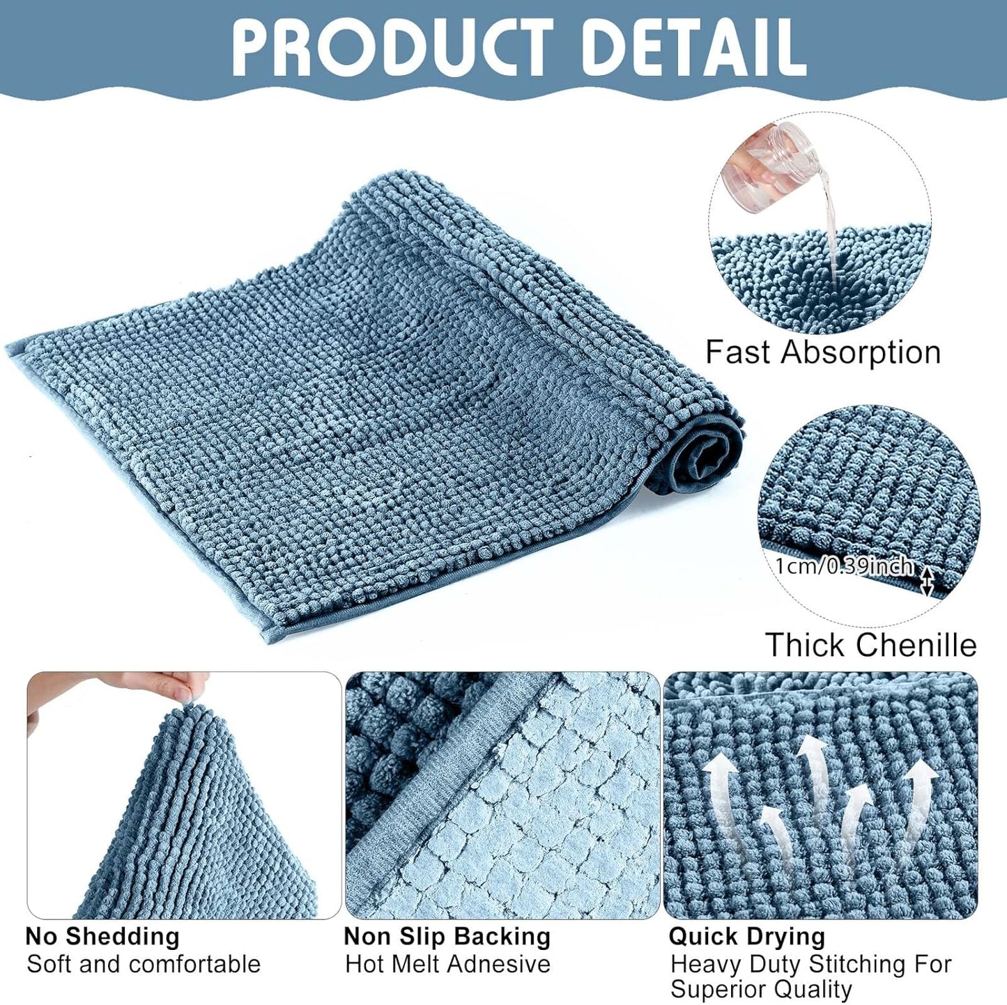 Amylove 4 Pcs Guinea Pig Cage Liner Guinea Pig Bedding Washable Fleece Pee Pads Reusable Small Animals Training Mat Small Animal Sleeping Bed for Bunny Hamster(Blue,16 x 24 Inch)