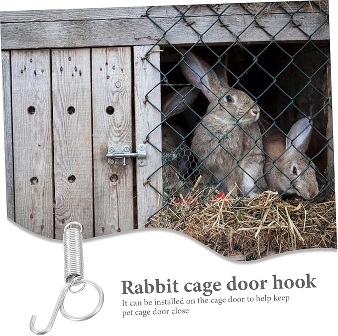 Bird Cage Door Spring Hanger Pet Cage Door Hook Fixed Latch for Rabbit Chicken Pigeon Parrot Cages