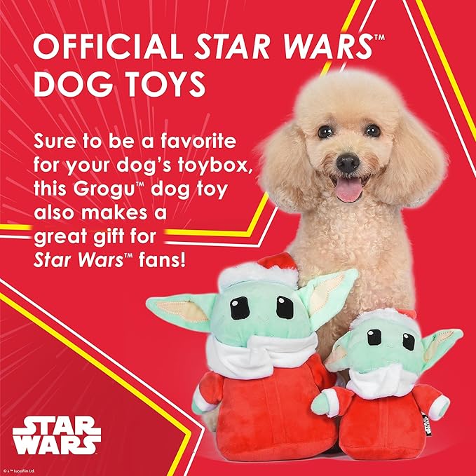 STAR WARS for Pets 9" The Child Santa Plush Figure Squeak Toy Holiday Pet Products, Grogu Squeaky Pet Toy | Dog Chew Toy, Grogu Plush, Stuffed Toys for Dogs