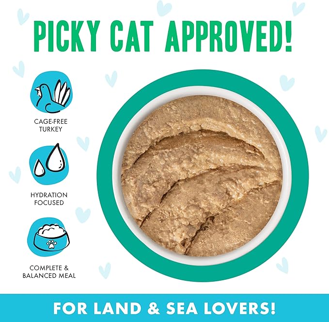 Weruva B.F.F. Play - Best Feline Friend Paté Lovers, Aw Yeah!, Turkey & Tuna Tweet Me! with Turkey & Tuna, 5.5oz Can (Pack of 8)