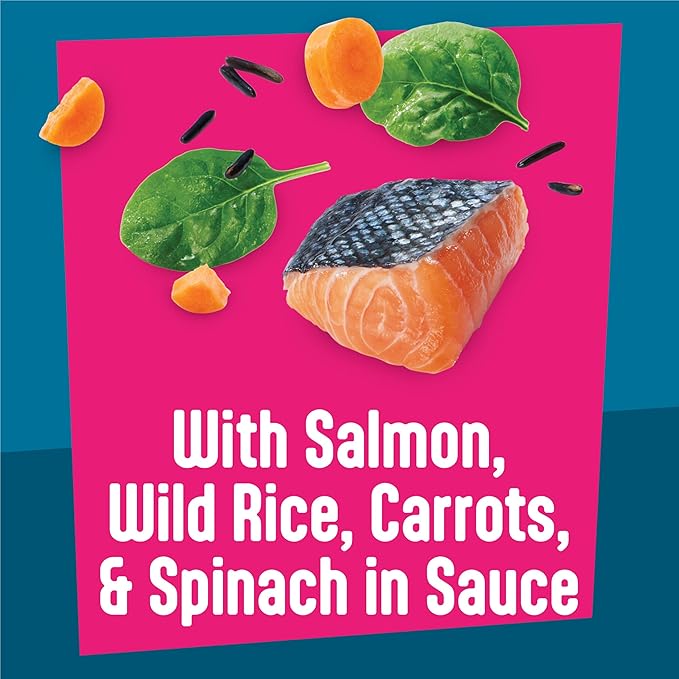 Purina Friskies Fully Load’d Wet Food for Cats with Salmon, Wild Rice, Carrots and Spinach in Sauce - 5.5 Ounce (Pack of 24)