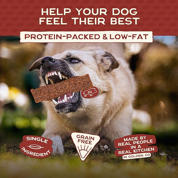 Smart Cookie 100% Wild Boar Jerky Dog Treats - Single Ingredient Hypoallergenic Training Treats for Dogs and Puppies with Sensitive Stomachs - 100% Boar Meat, Grain Free, Made in USA - 3oz (3 Pack)