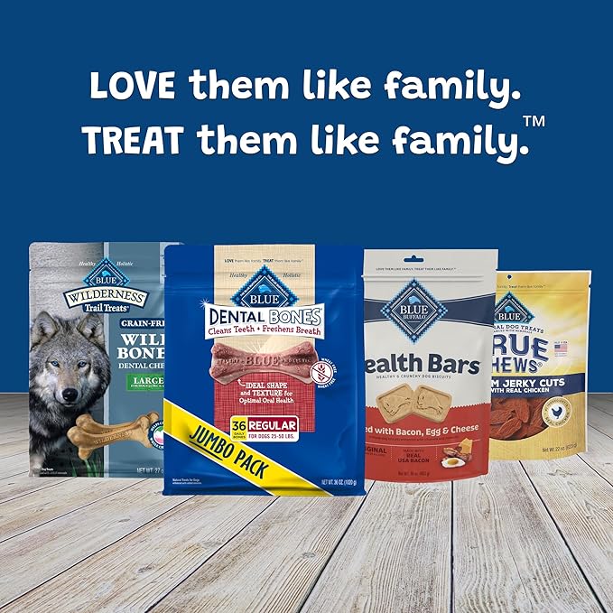 Blue Buffalo Dental Bones Regular Natural Dental Chew Dog Treats Bag Value Pack,(Pack of 2)