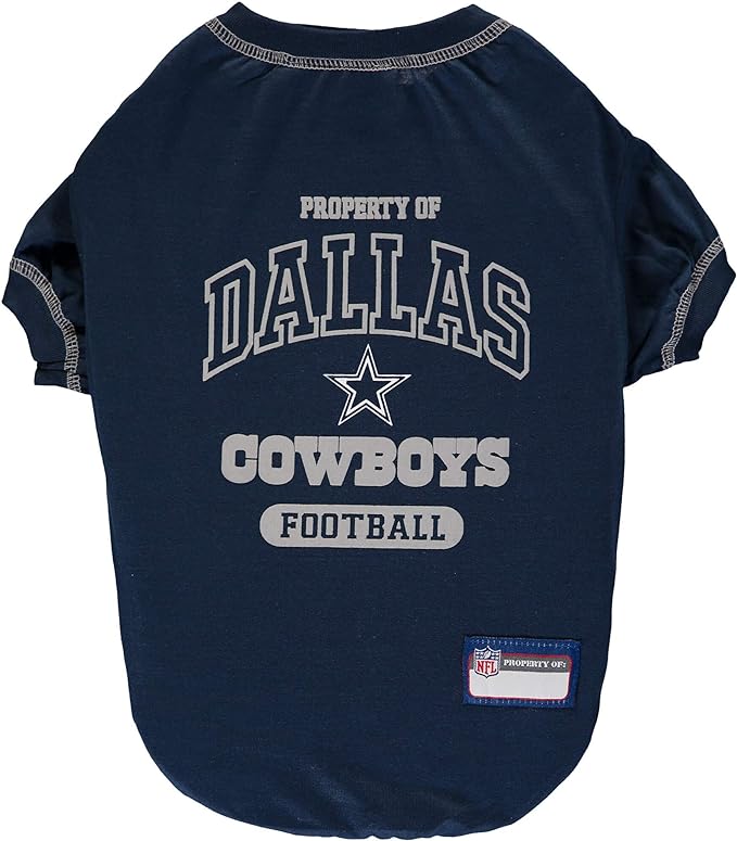 NFL Dallas Cowboys Dog T-shirt Medium. - Licensed Shirt for Pets Team Colored with Team Logos- Premium Stretchable Materials for the comfort of your Dog & Cat