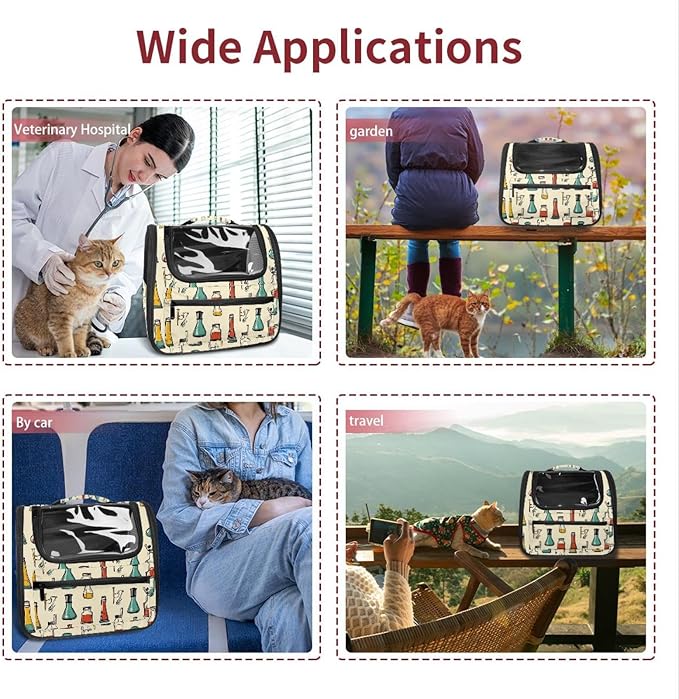 Chemistry Scientific Research Glassware (1) Pet Carrier Soft Sided Carrier for Small Medium Cats Dogs