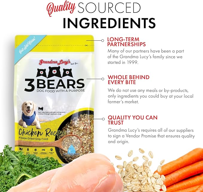 grandma lucy's 3 Bears Chicken Dog Food - 1lb (Pack of 2)