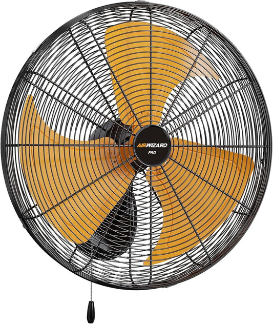 20 Inch Industrial Wall Mount Fan - 6000CFM High Velocity, Heavy Duty Metal Construction, 3 Speeds, Adjustable Tilt, Quiet Operation - Ideal for Garage, Shop, Commercial Use