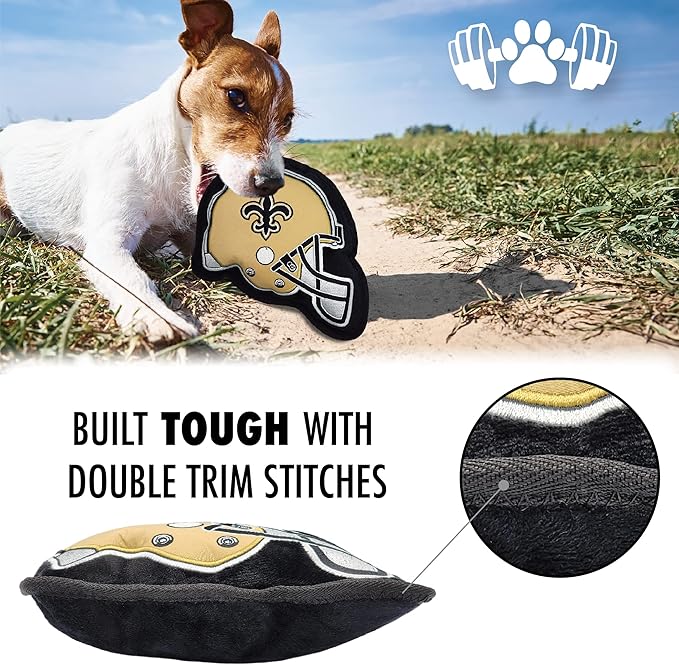 The 1st Ever Tough but Smooth Dog Toy NFL New Orleans Saints Football Helmet Tough Pet Toy. A Premium Quality Doggie Toy with Built-in Squeaker. Sports Fans Favorite Chew Toy