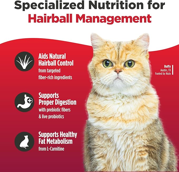 Nulo Freestyle Cat Food, For Hairball Management, Premium Grain-Free Dry Small Bite Kibble, All Natural Animal Protein Recipe with BC30 Probiotic for Digestive Health Support