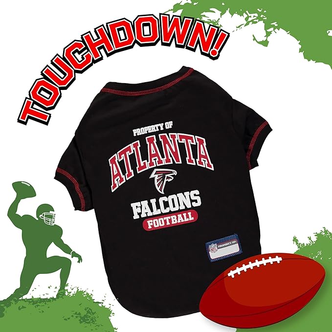 NFL Atlanta Falcons Dog T-Shirt for Pets, Size X-Large. Officially Licensed Pet Shirt with Team Logo, Soft Stretchable Comfort Fit Apparel for Dogs & Cats