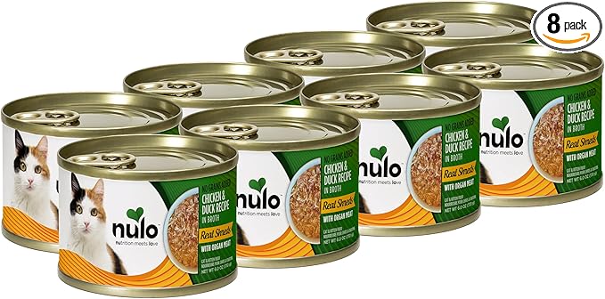 Nulo Real Shreds with Organ Meat Wet Canned Cat Food, Chicken & Duck, 6.0 Ounce, 8 Cans
