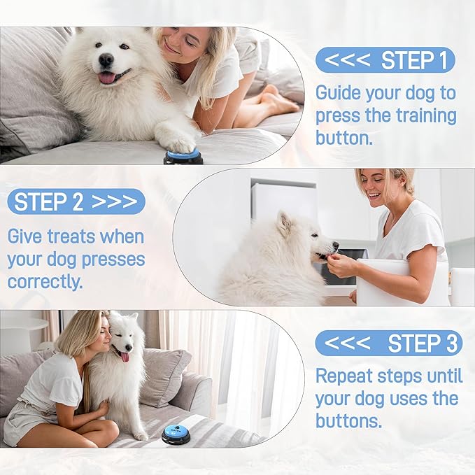 Dog Buttons Talk,Updated 8 Pack Dog Communication Buttons,Recordable Talking Training Buttons for Dogs,30 Seconds Voice Dog Speaking Buttons with Dog Bath Brush Set