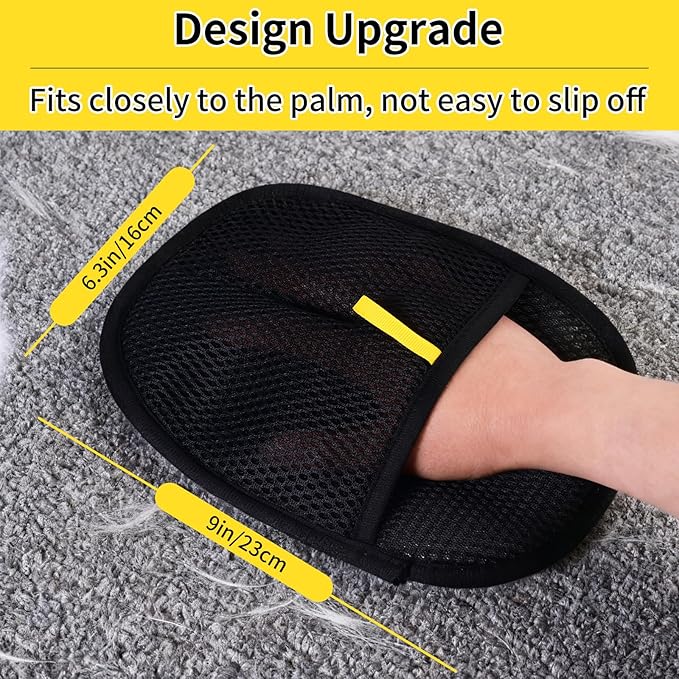 Pet Hair Removal Glove for Cats and Dogs,2PCS Large Magic Brush Tool for Pet Hair Remover,Reusable with Bidirectional Bristles,Pet Hair Remover Tool for Clothing,Couch,Carpet,Car Seat
