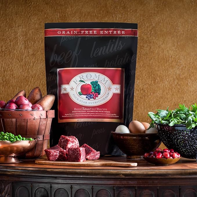 Fromm Four-Star Nutritionals Beef Frittata Veg Dog Food - Premium Dry Dog Food - Beef Recipe - 4 lb