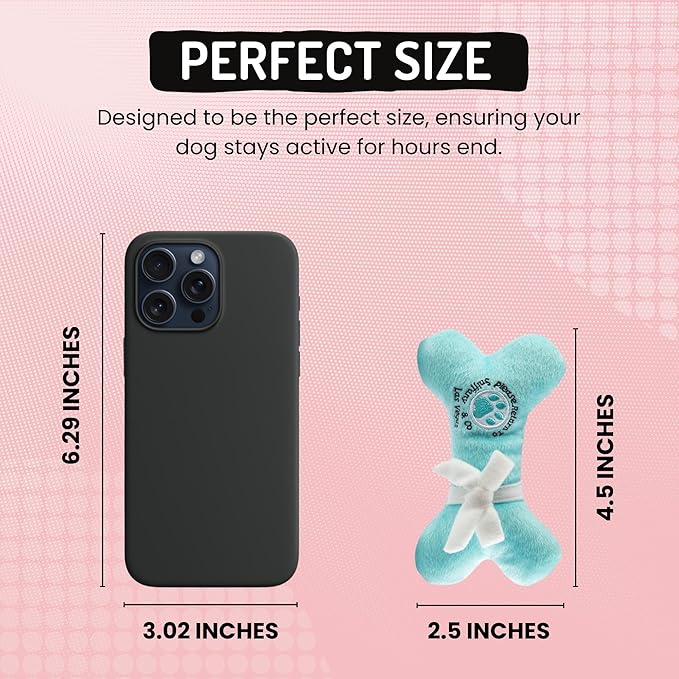 Dog Diggin Designs Sniffany & Co Petite Plush Dog Toy Bone | Luxury-Inspired Parody Designer Bone with Built-in Squeaker, Soft Plush Chew & Play Dog Toy – Prêt-à-Porter Play!