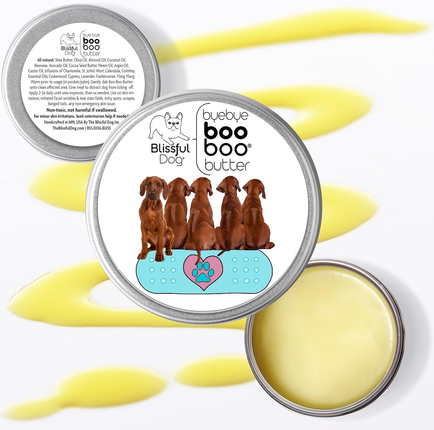 The Blissful Dog 8 oz TIN Rhodesian Ridgeback Booboo Butter