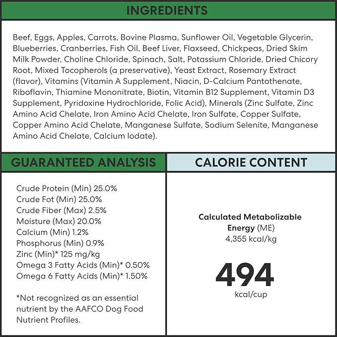 The Pets Table Beef & Berries Grain-Free Air Dried Dog Food, 3lbs / 48 oz Bag