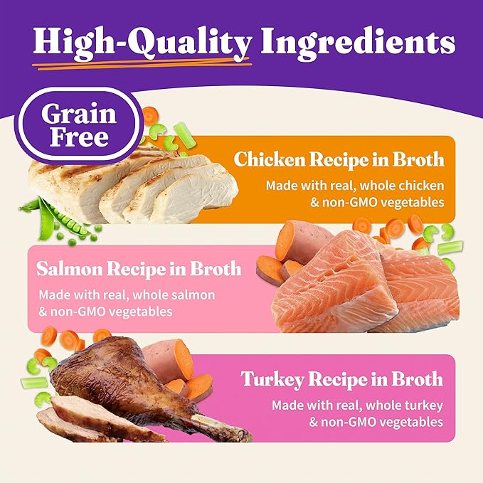 Halo Wet Cat Food Variety Pack,Grain Free Three Canned Wet Cat Pate,Chicken Stew,Salmon Stew & Turkey-Stew,5.5 Oz Can,(Pack of 24)