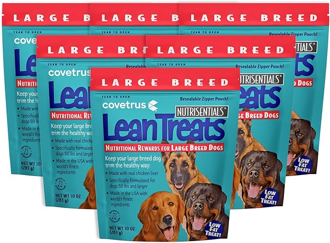 Covetrus Nutrisential Lean Treats for Large Dogs - Soft Dog Treats for Large Dogs - Nutritional Low Fat Bite Size K9 Treats - Chicken Flavor - 10oz - 6 Pack