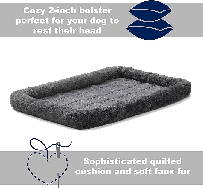 New World Dog Crate Comfort Kit by, Matching Dog Crate Cover & Dog Bed to Make Your Dogs Crate Their Home, Compatible with Midwest Homes for Pets & New World Dog Crates, Fits 42-Inch Dog Crate, Gray