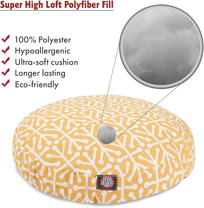 Citrus Aruba Small Round Indoor Outdoor Pet Dog Bed With Removable Washable Cover By Majestic Pet Products
