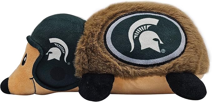 NCAA Michigan State Spartans Plush Hedgehog Toy for Dogs & Cats, Cool Soft Pet Toy for Fun and Interactive Play, Dog Chew Toy with Squeaker, Licensed Hot Pet Toy