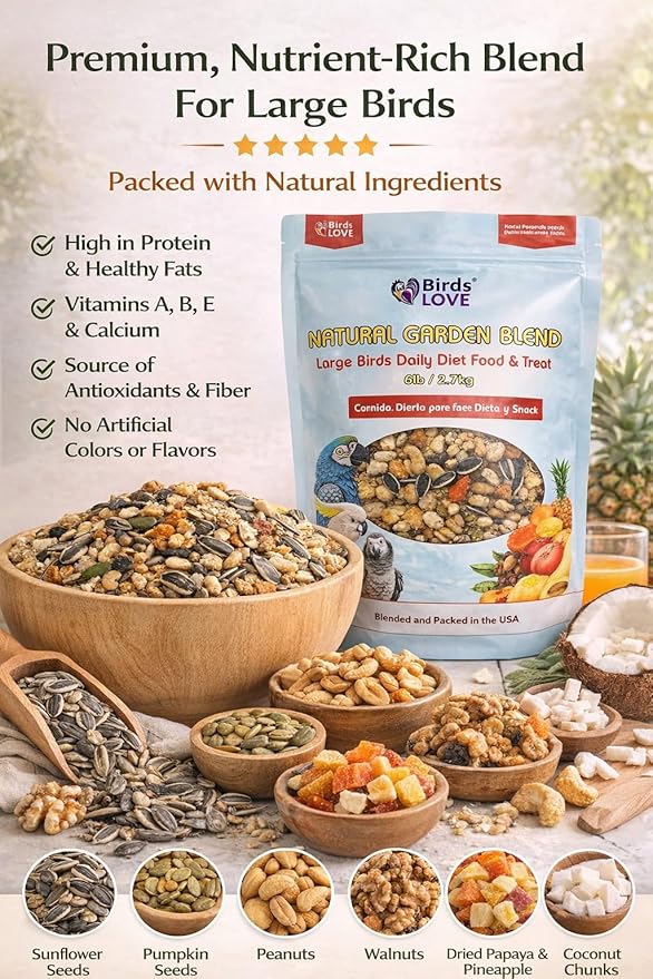 Birds LOVE All Natural Garden Blend Bird Food for Parrots 2lb