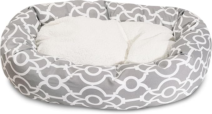 Majestic Pet 32" Athens Gray Sherpa Bagel Bed