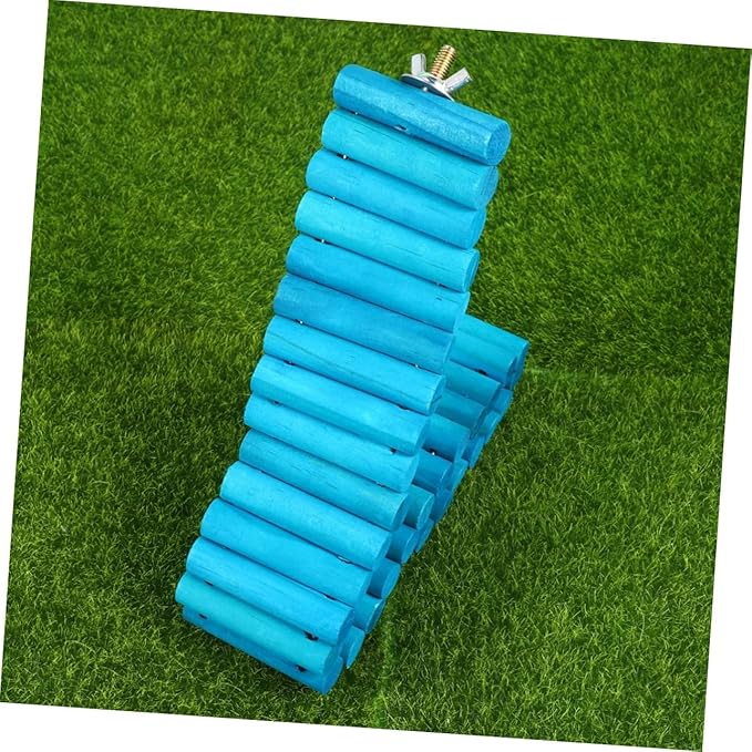 KESYOO Colorful Wooden PET Climbing Ladder for Hamsters Squirrels and Parrots 6x50cm Soft Plank Rainbow Design Bird Cage Accessories Sturdy and Safe