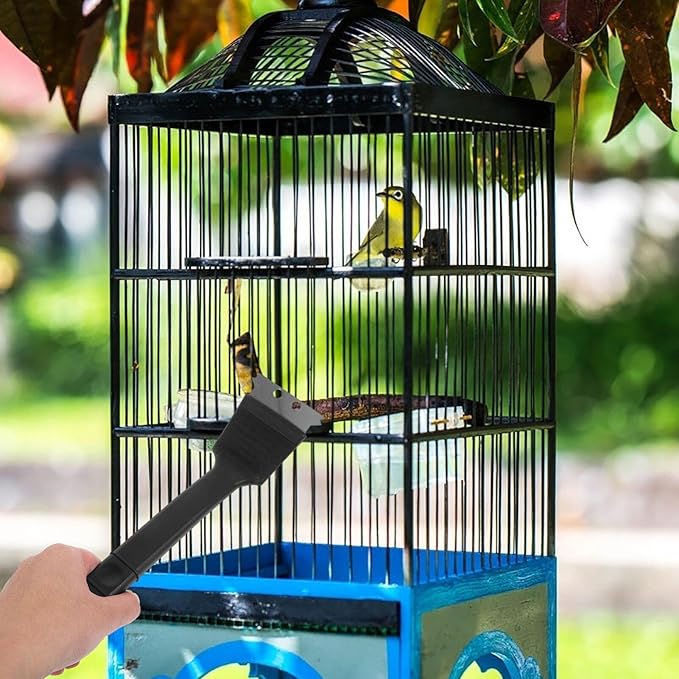 Milisten Handle Birdcage Cleaning Brush Reusable Stainless Steel Tool for Easy Bird Cage Cleaning Non-Shedding Bristles for All Cage Types and Convenient