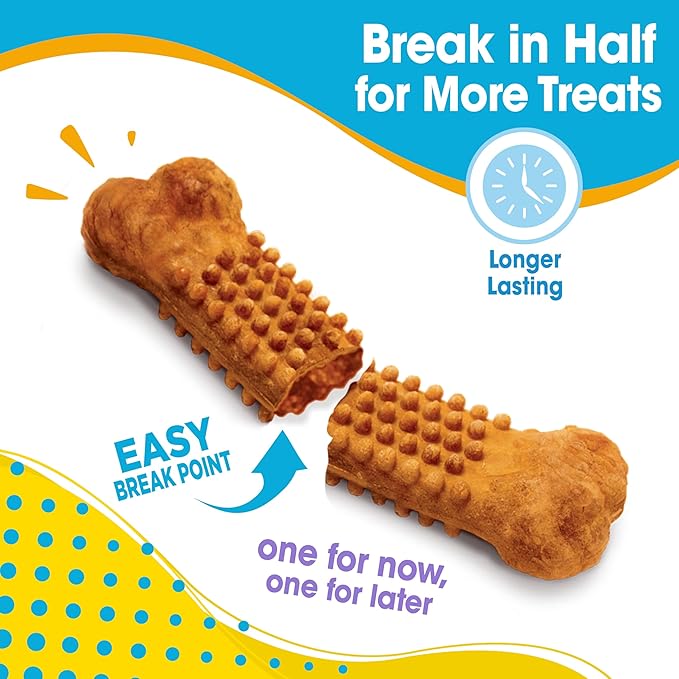 Nylabone Nubz Natural Dog Chew Treats for Puppies, Long Lasting Dog Bones Made in USA, Puppy Training Treats, Turkey & Sweet Potato Flavor, for Small Dogs Up to 25 lbs. (28 Count)
