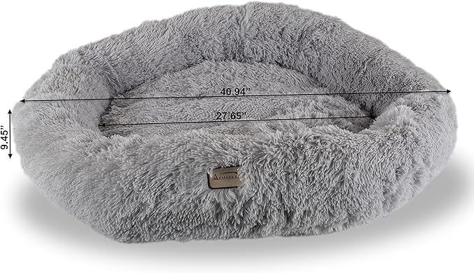 Armarkat Extra Large, Fluffy Gray Round Cat Bed - C71NHS