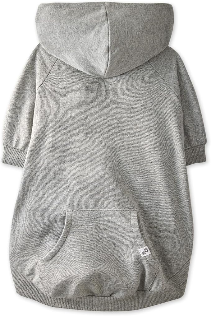 Pet Passion Rocky – The Original Lightweight Hooded Tee 100% Organic Cotton Dog Hoodie Pet Coat Sweater for All Sized Dogs, Gray Heather, Large (40-60 lbs)
